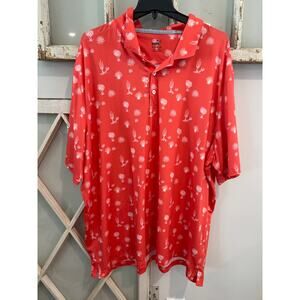 Puma size 3XL men’s polo shirt orange with cactuses & trees